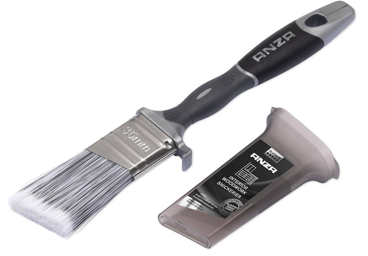 Platinum Angle Cut Brush With Sealer 35 mm Anza